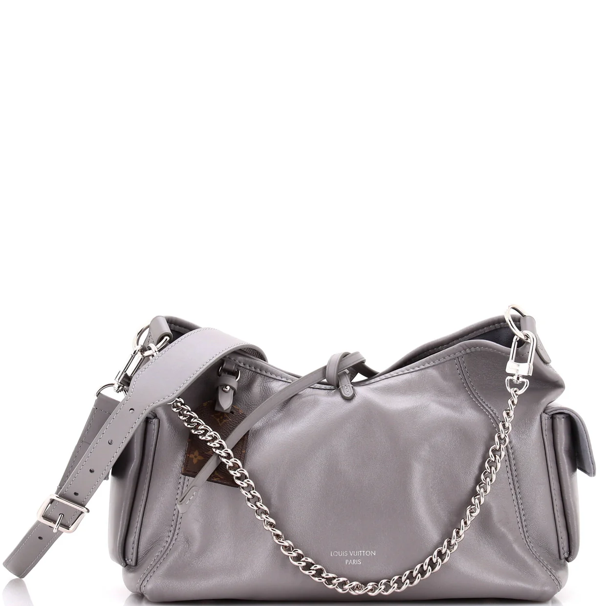 CarryAll Cargo Hobo Leather with Monogram Canvas PM - Deep Luxury