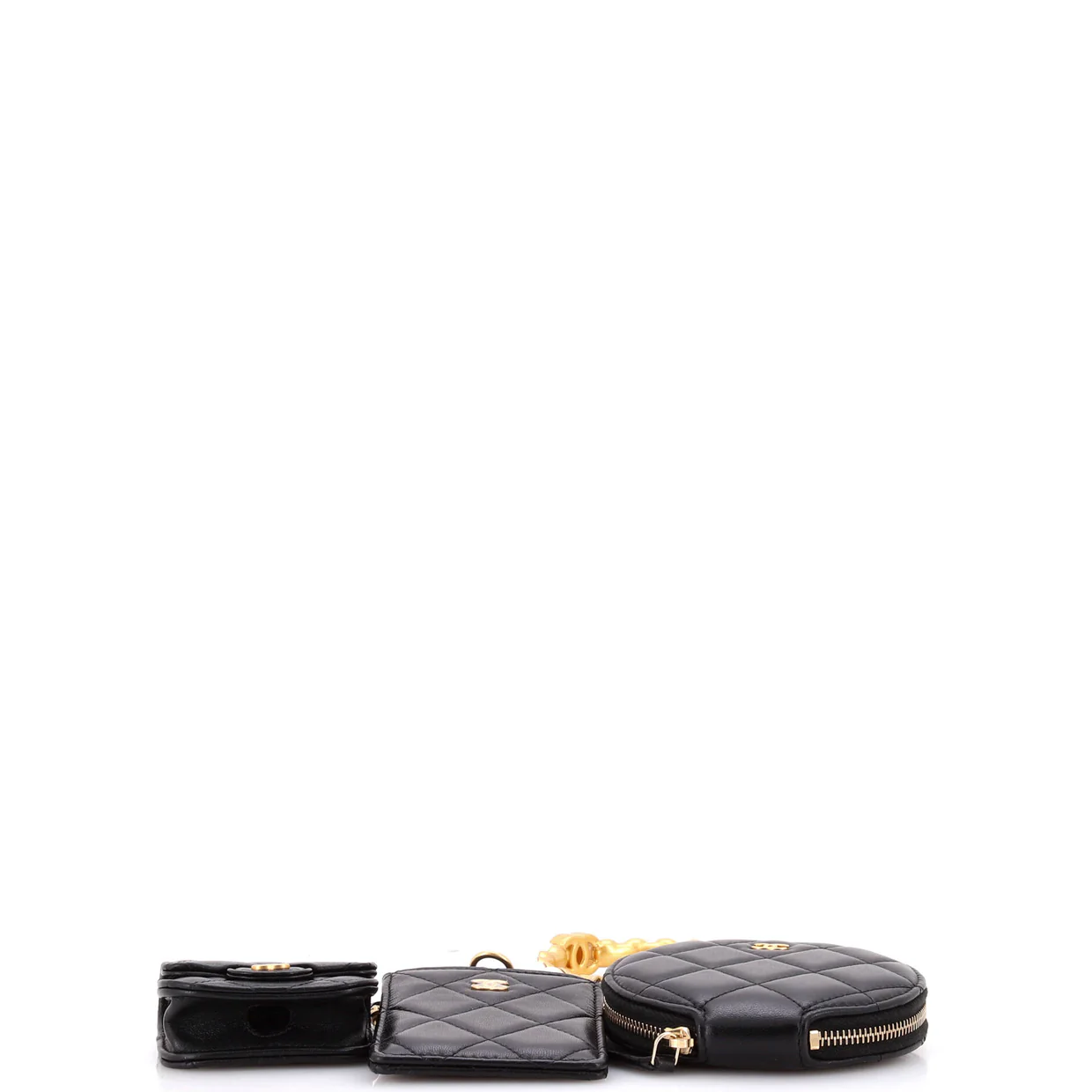 Pearl Crown Handle Multi-Pouches Quilted Lambskin - Deep Luxury