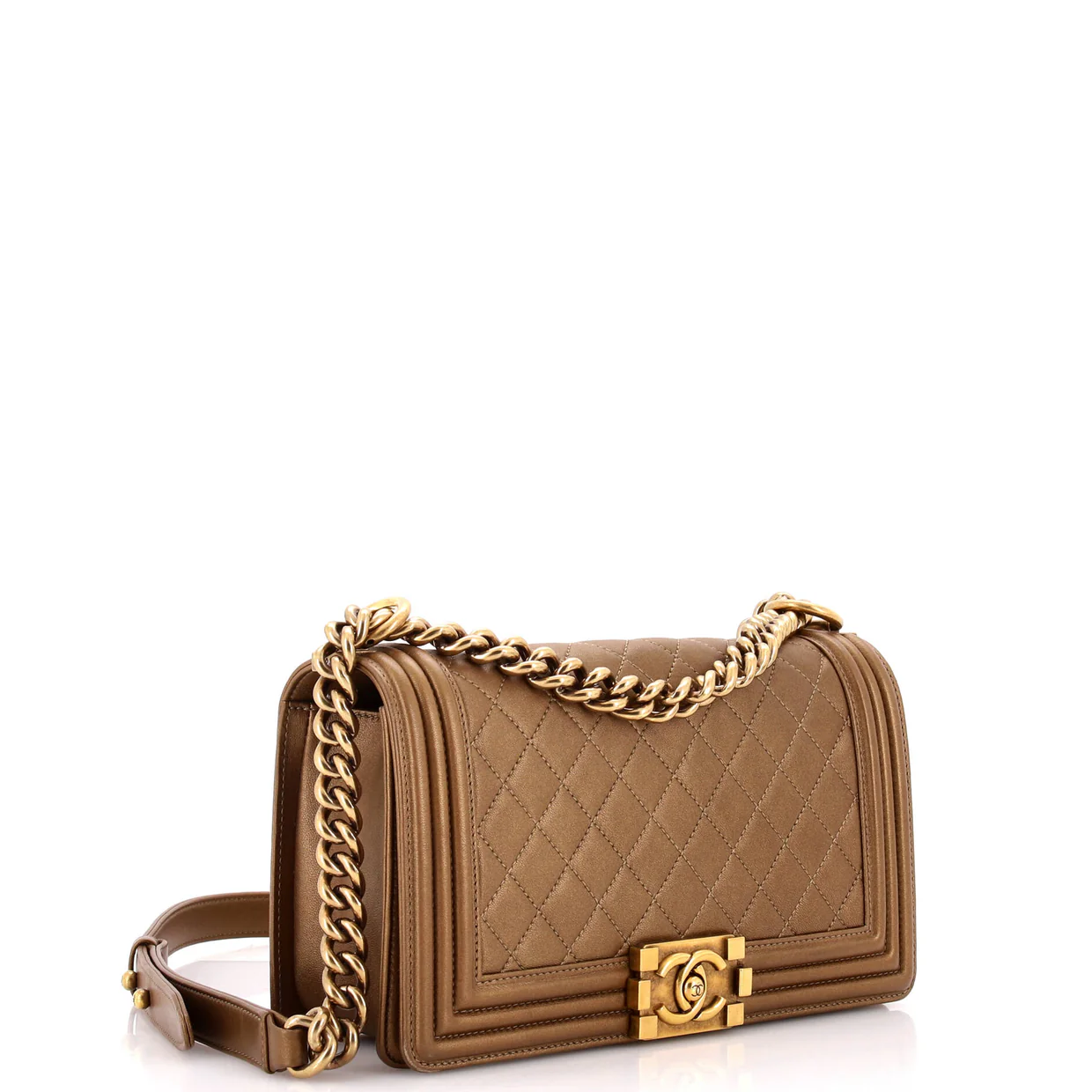 Boy Flap Bag Quilted Metallic Calfskin Old Medium - Deep Luxury