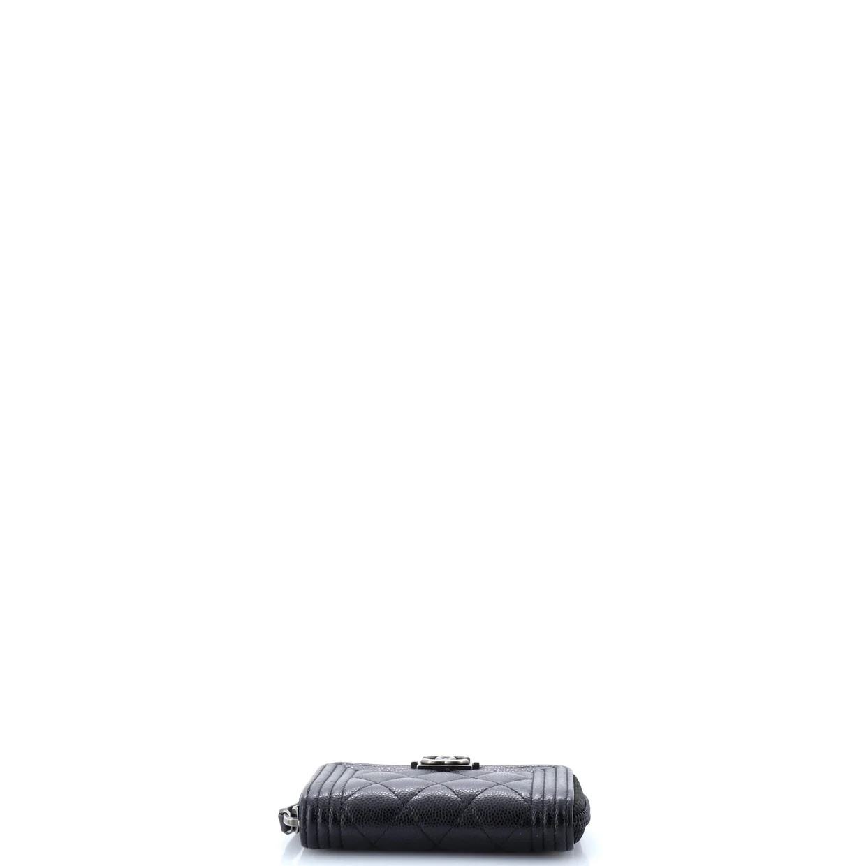 Boy Zip Coin Purse Quilted Caviar Small - Deep Luxury