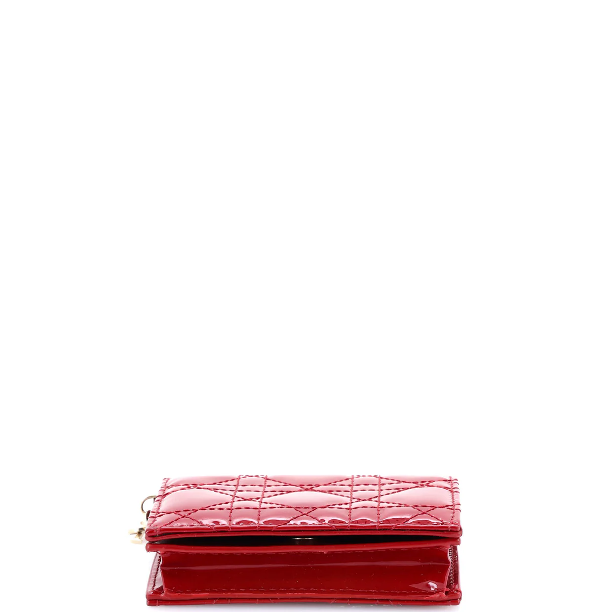Lady Dior Wallet Cannage Quilt Patent Mini - Deep Luxury