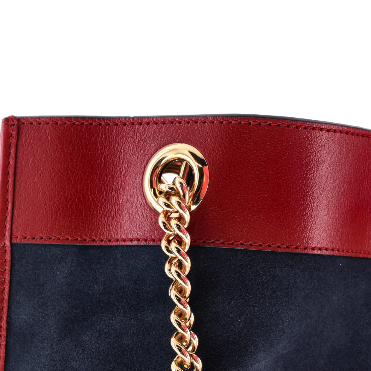 Rajah Chain Tote Suede with Applique Large - Deep Luxury