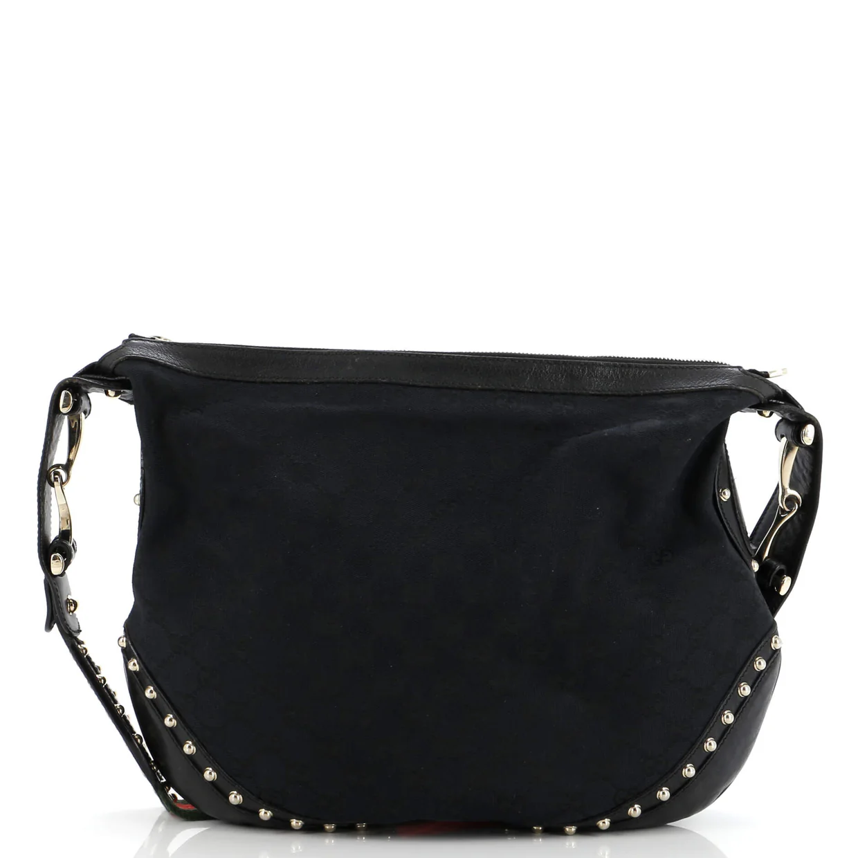 Pelham Web Hobo Studded GG Canvas Medium - Deep Luxury