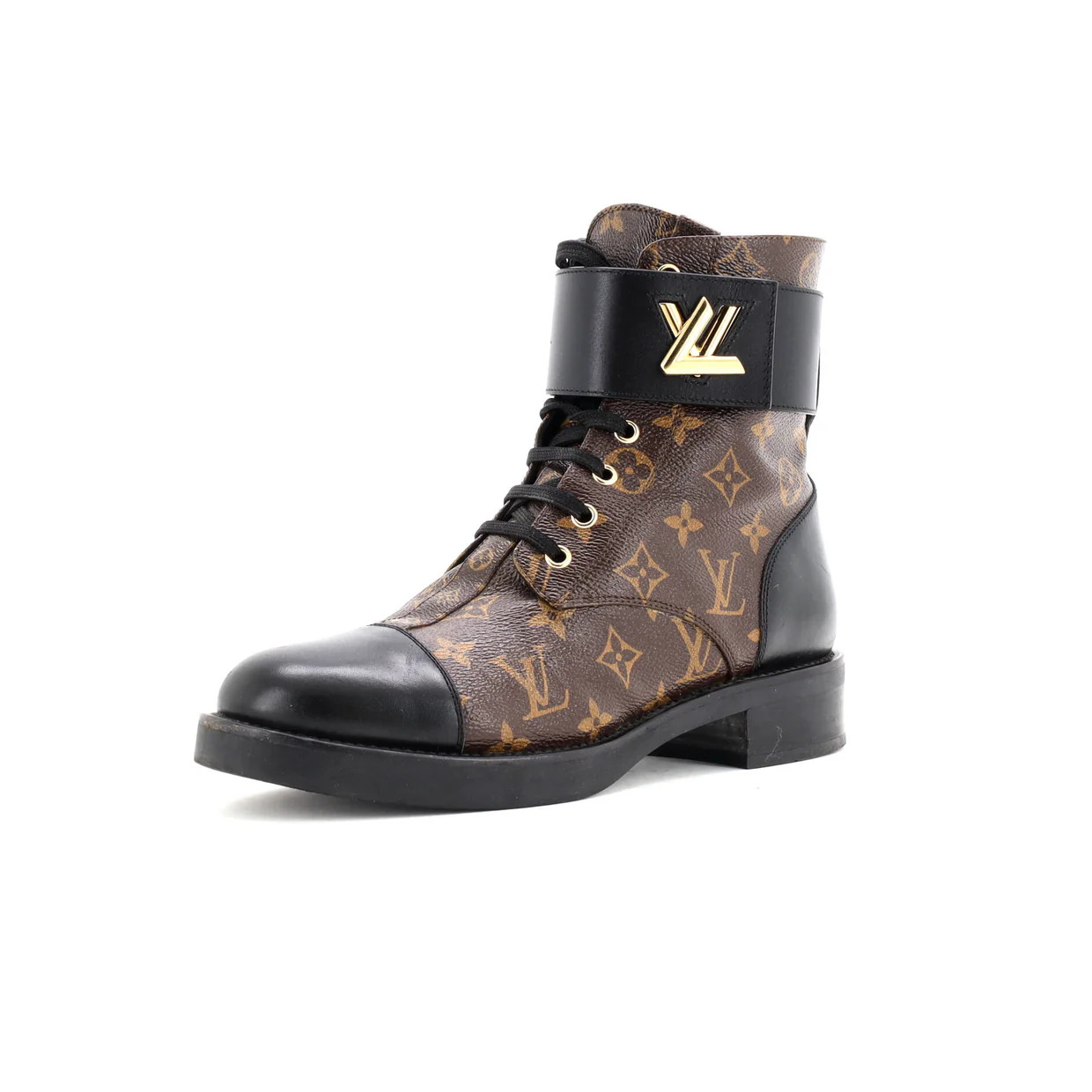 Women's Wonderland Flat Ranger Boots Monogram Canvas and Leather - Deep Luxury