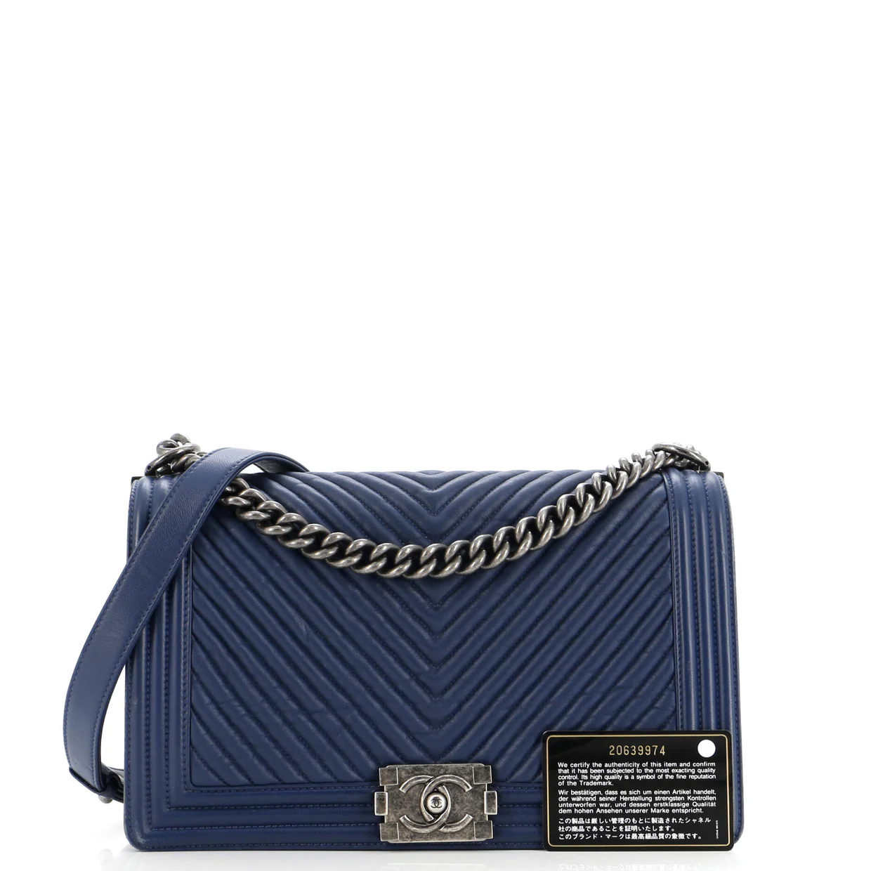 Boy Flap Bag Chevron Wrinkled Lambskin New Medium - Deep Luxury