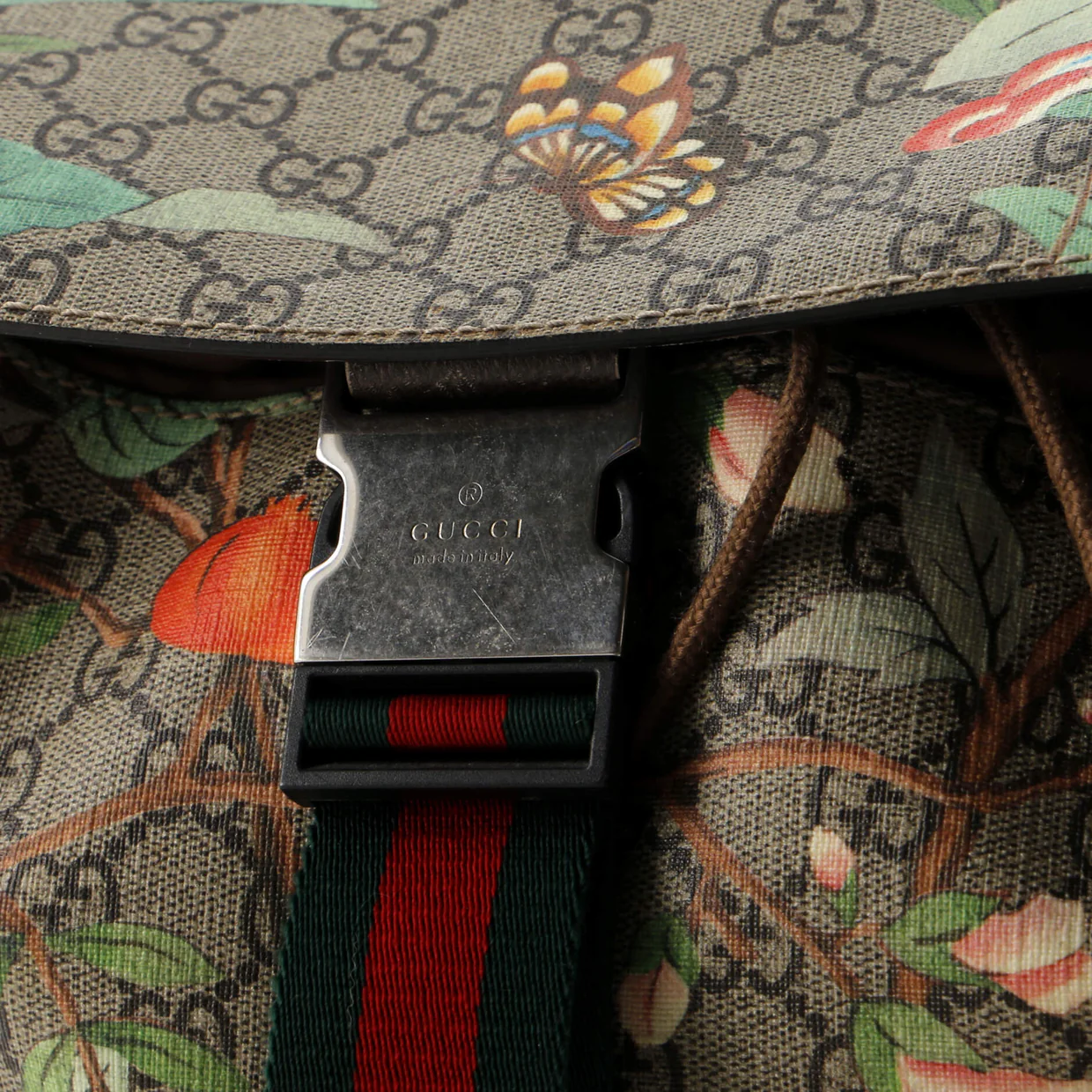 Buckle Backpack Tian Print GG Coated Canvas Medium - Deep Luxury