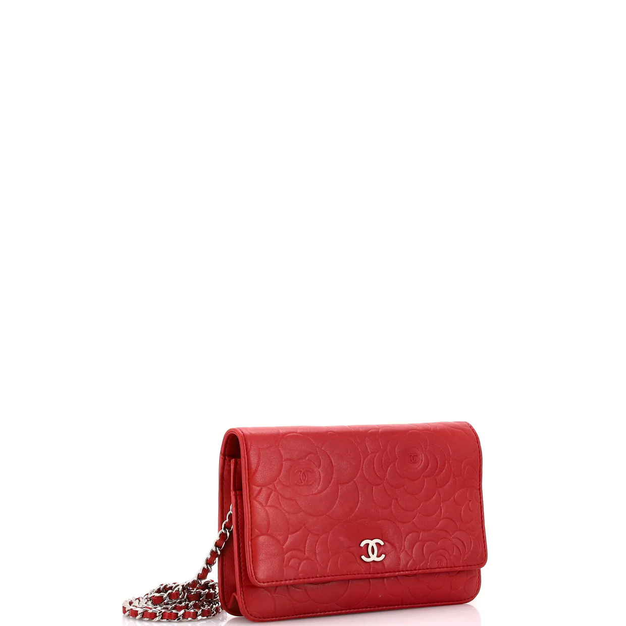 Wallet on Chain Camellia Lambskin - Deep Luxury