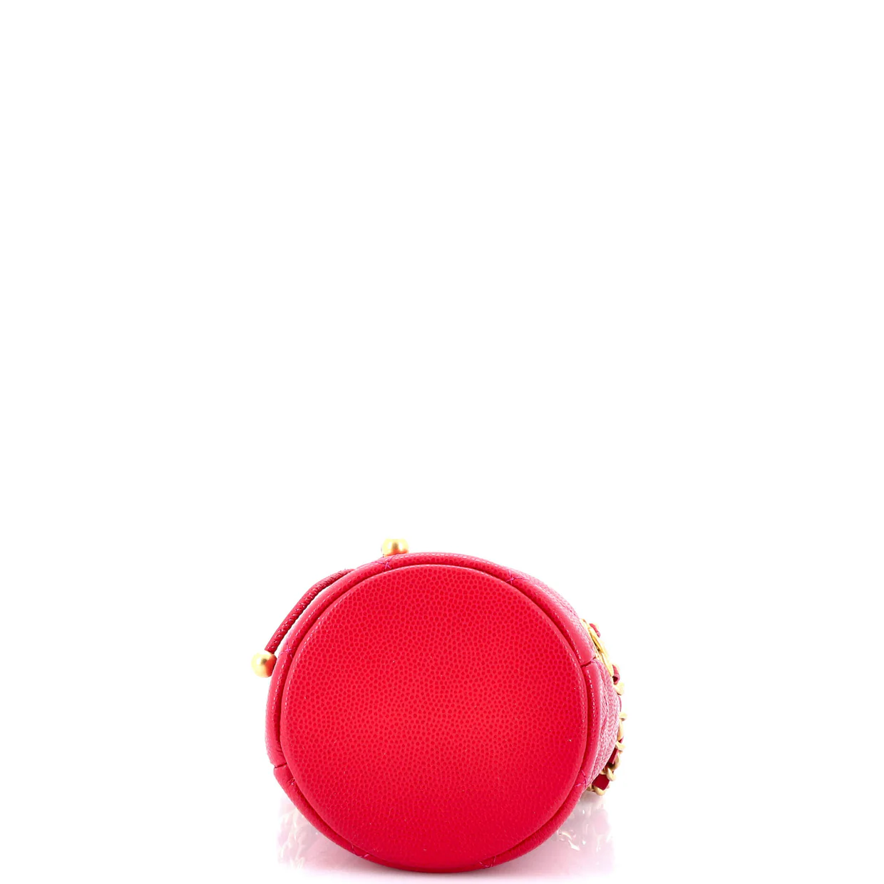 Twist Your Buttons Drawstring Bucket Bag Quilted Caviar Mini - Deep Luxury