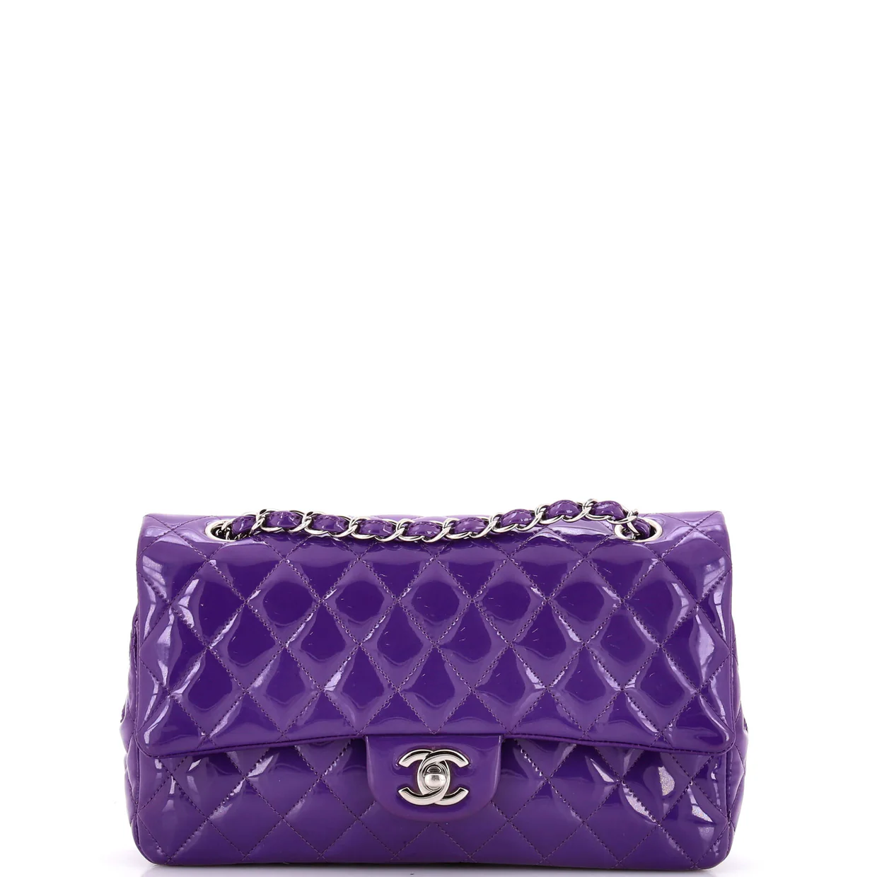 Classic Double Flap Bag Quilted Patent Medium - Deep Luxury