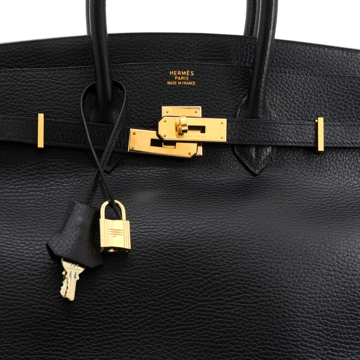 Birkin Handbag Noir Ardennes with Gold Hardware 35 - Deep Luxury