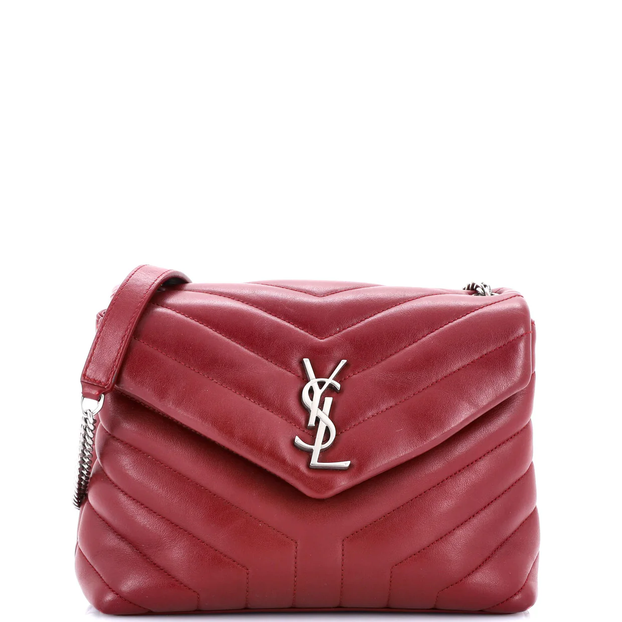 Loulou Shoulder Bag Matelasse Chevron Leather Small - Deep Luxury