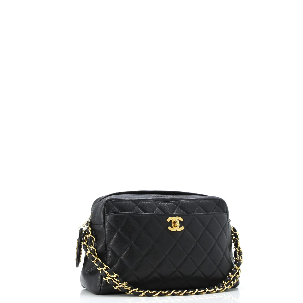 Vintage Front Pocket Camera Bag Quilted Caviar Small - Deep Luxury