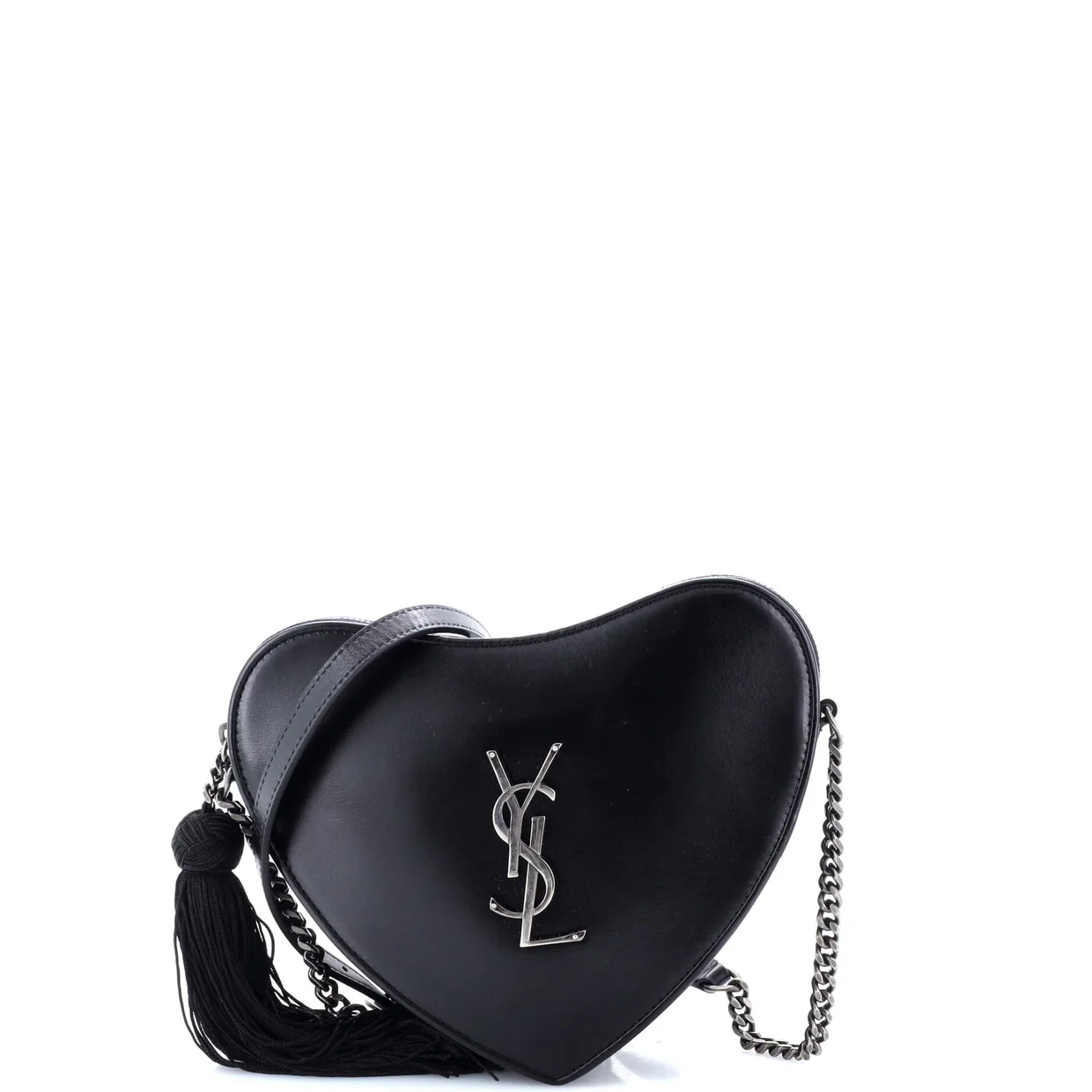 Love Heart Tassel Chain Bag Leather Small - Deep Luxury