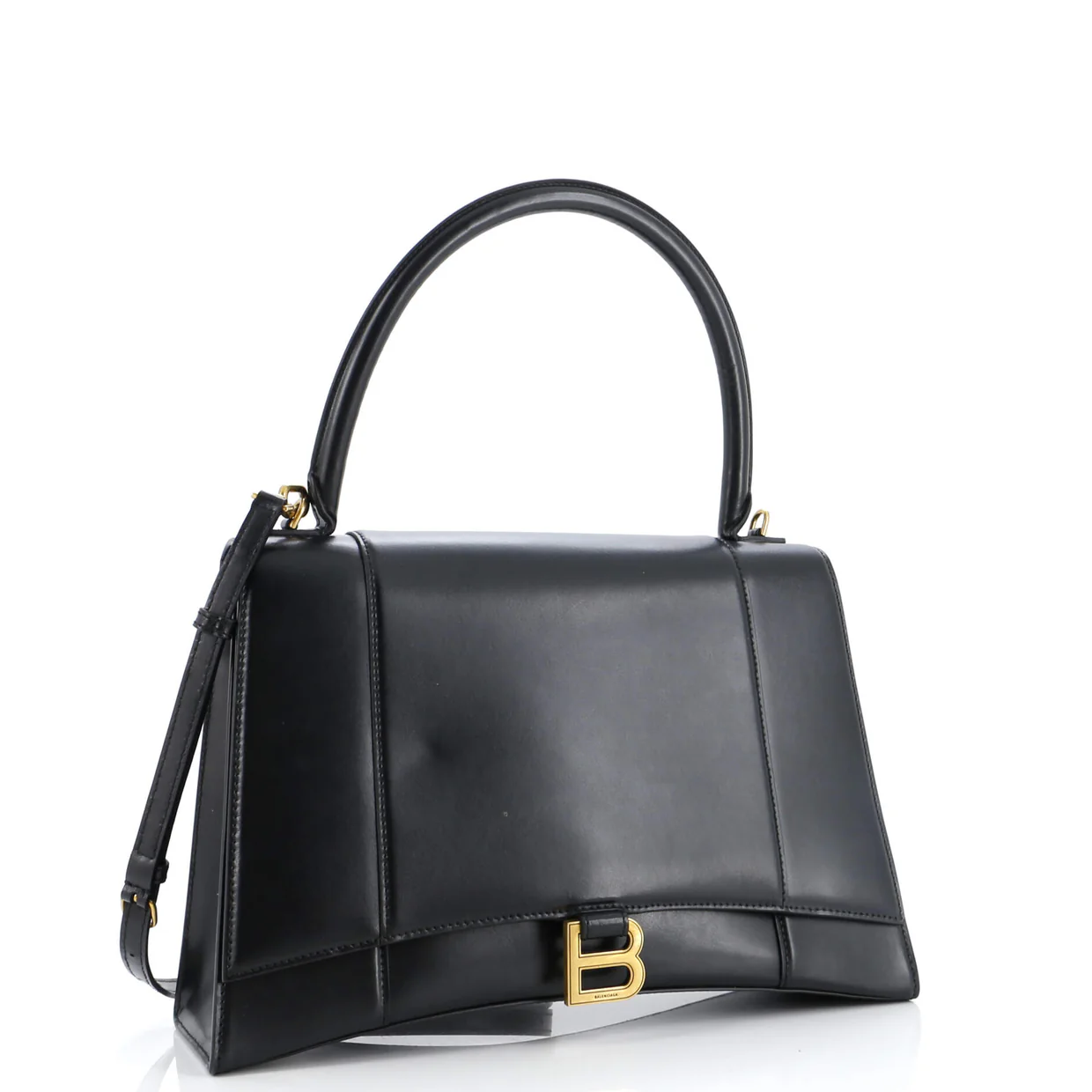 Hourglass Top Handle Bag Leather New Medium - Deep Luxury