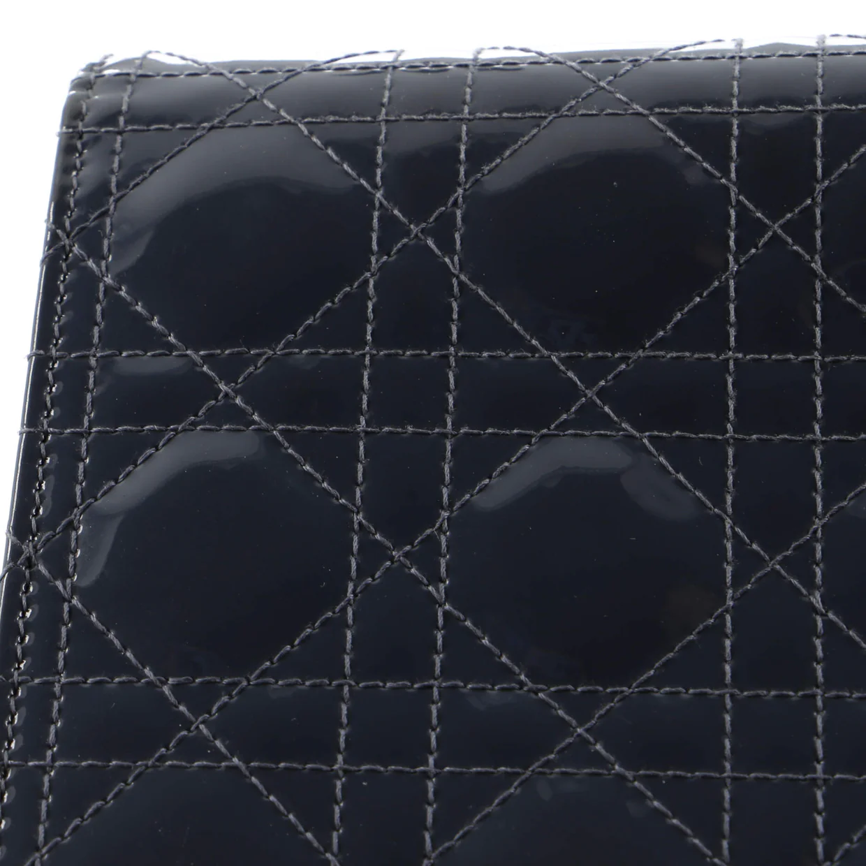 Lady Dior Clutch on Chain Cannage Quilt Patent - Deep Luxury