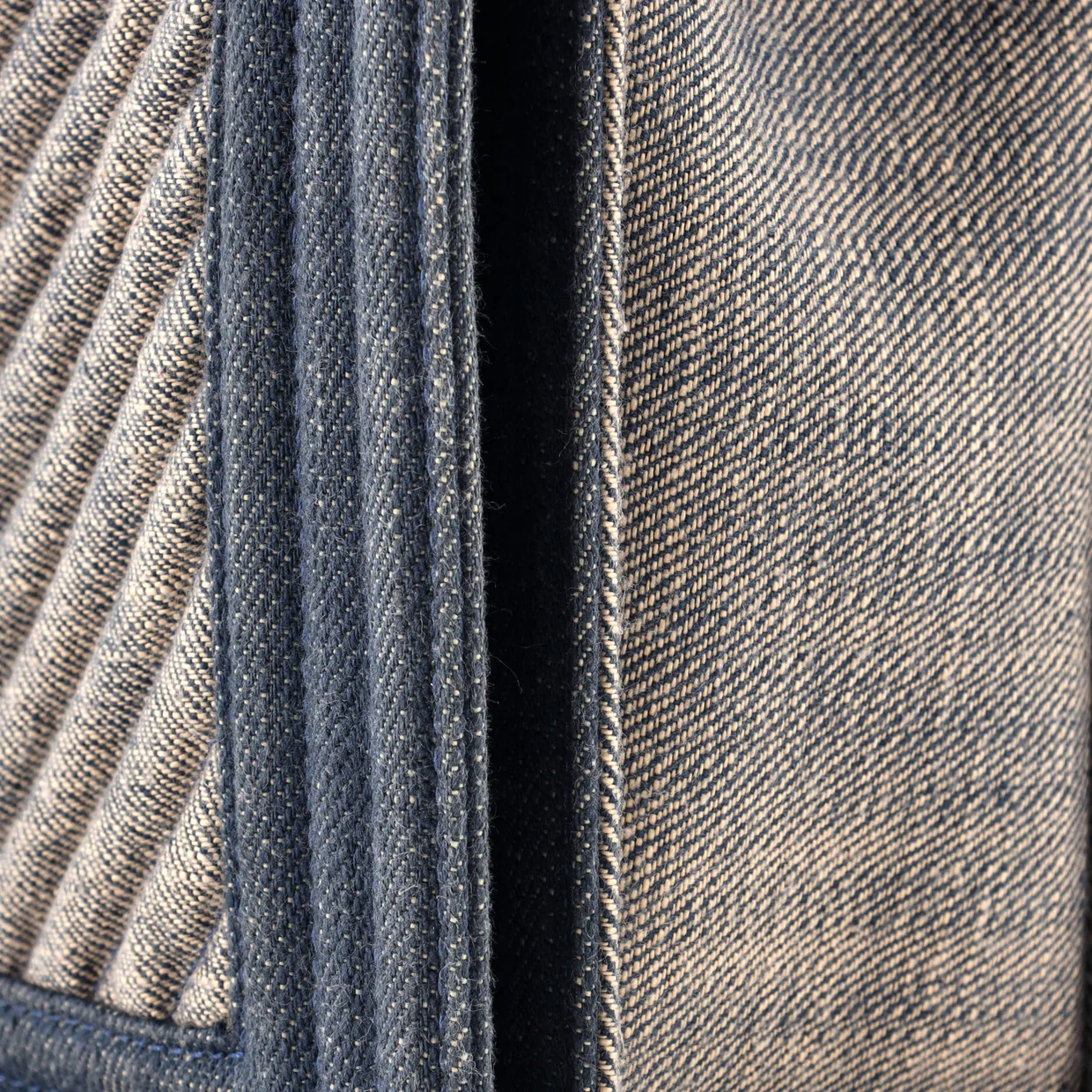 Boy Flap Bag Chevron Denim New Medium - Deep Luxury