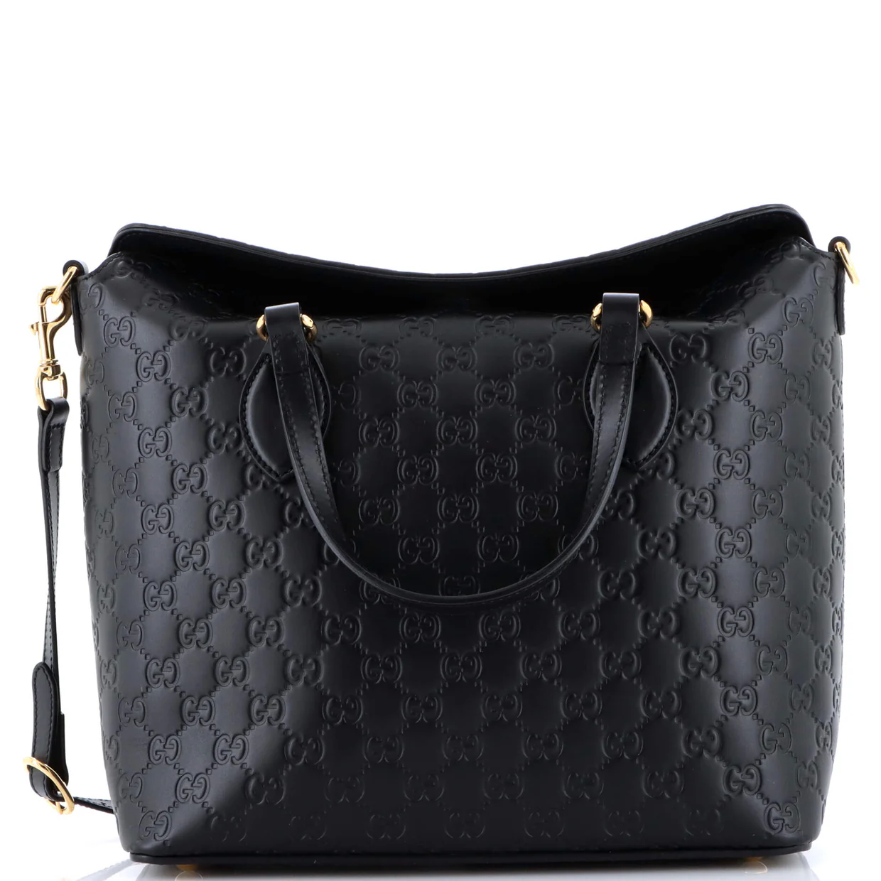 Signature Fold Over Tote Guccissima Leather Medium - Deep Luxury