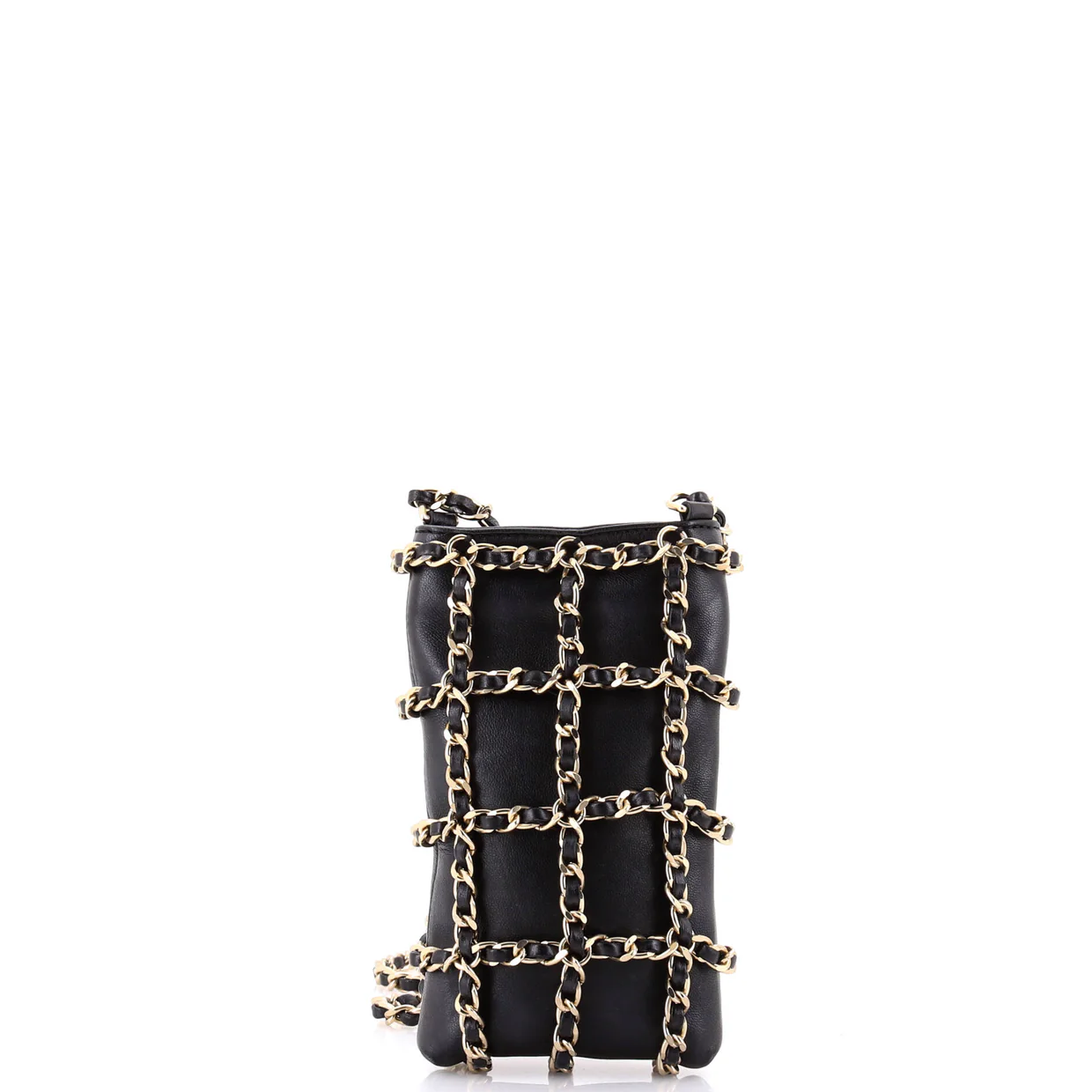 Tech Me Out Clutch With Chain Lambskin - Deep Luxury