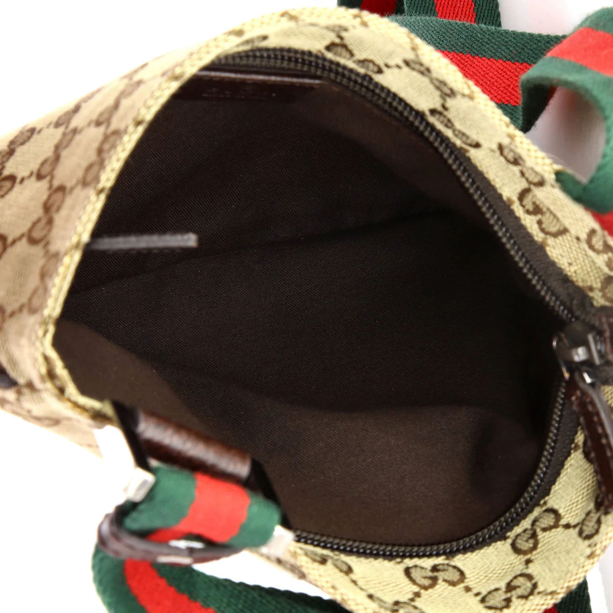 Web Strap Zip Messenger Bag GG Canvas Small - Deep Luxury