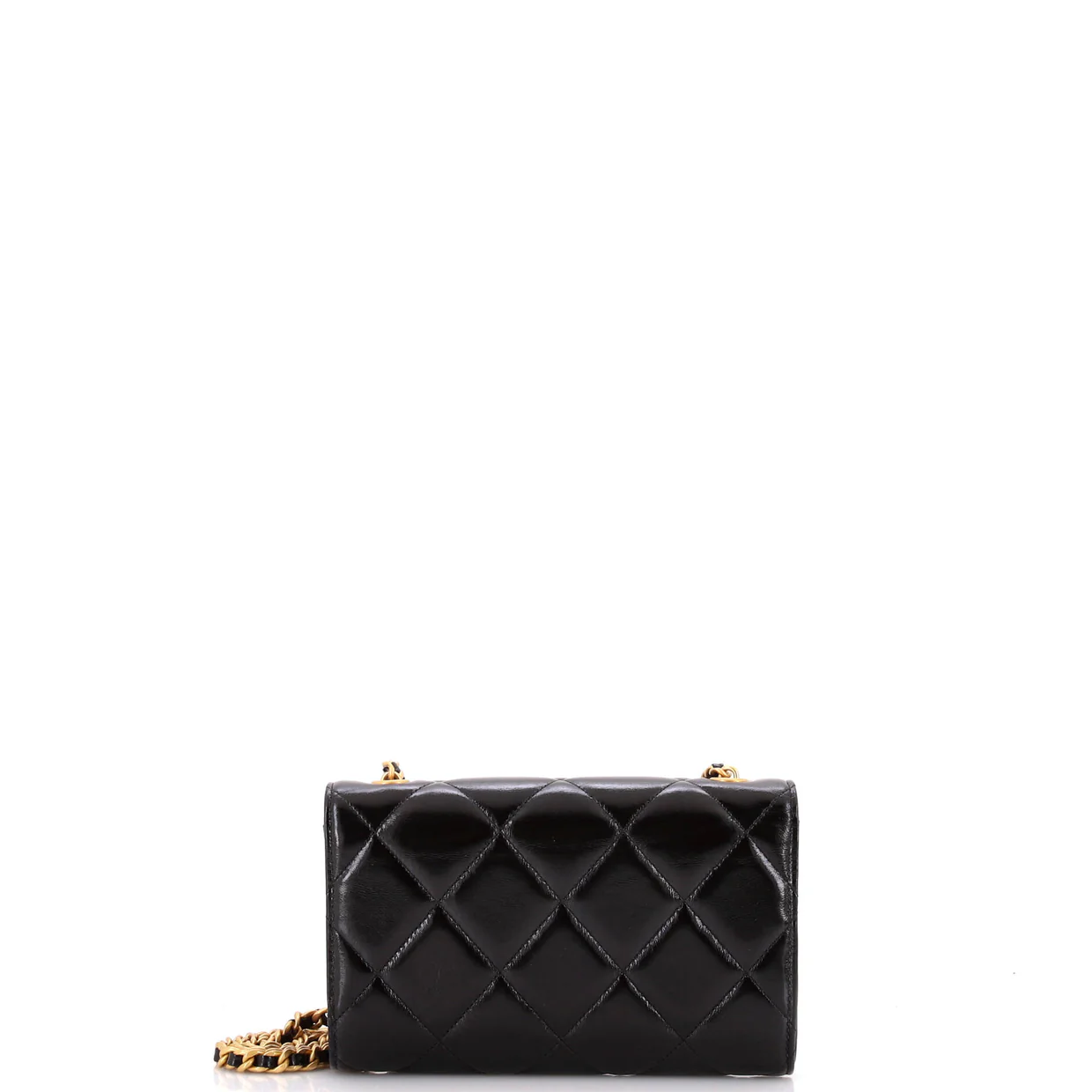 Flap Bag Charms Strap Wallet on Chain Quilted Patent - Deep Luxury