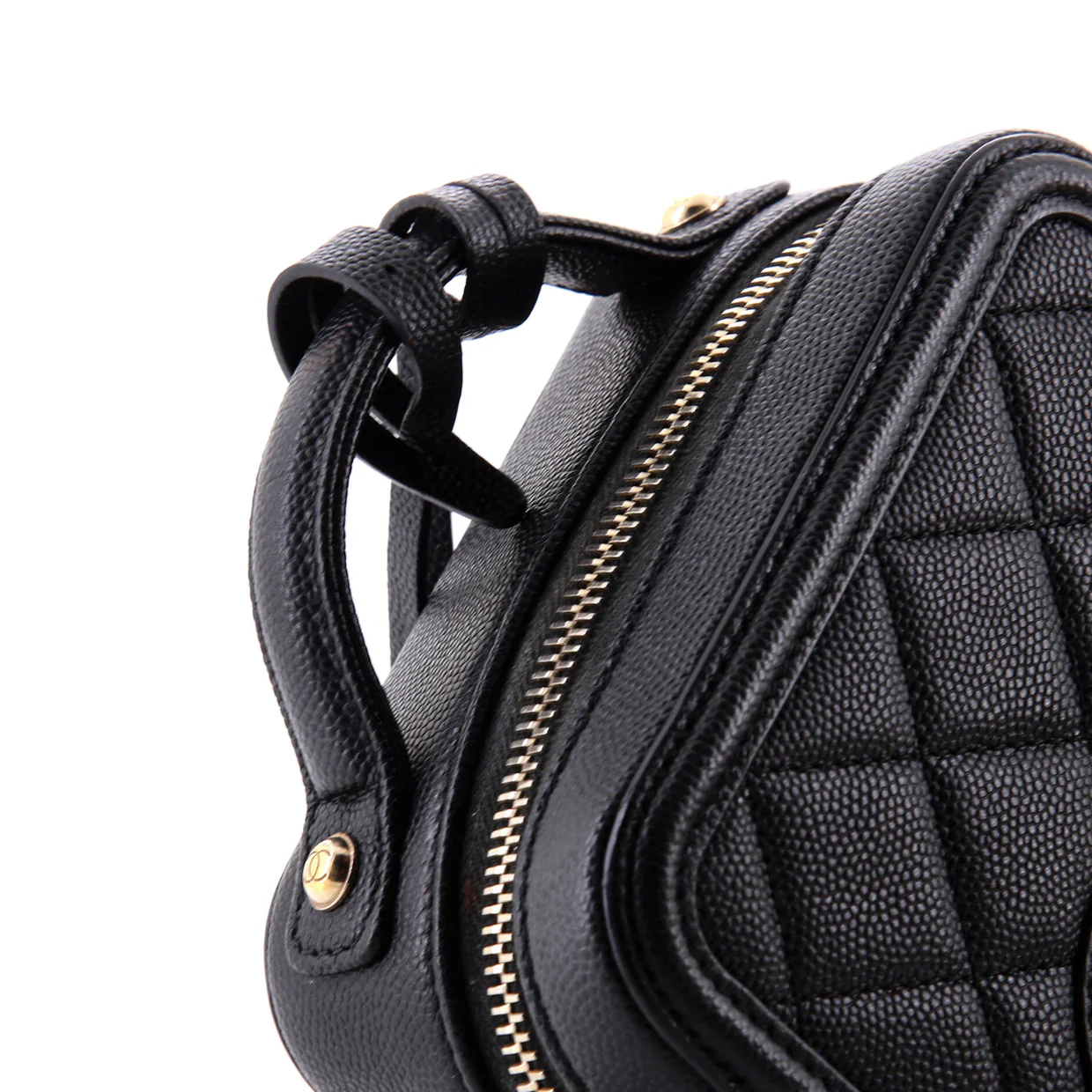 Filigree Vertical Vanity Case Quilted Caviar - Deep Luxury