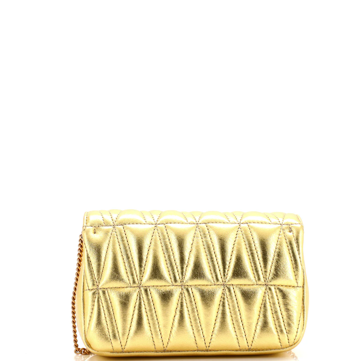 Virtus Chain Flap Shoulder Bag Quilted Leather Mini - Deep Luxury