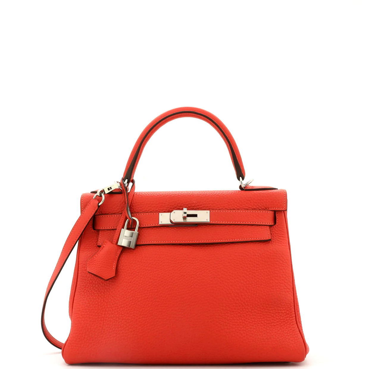Kelly Handbag Rouge Pivoine Clemence with Palladium Hardware 28 - Deep Luxury