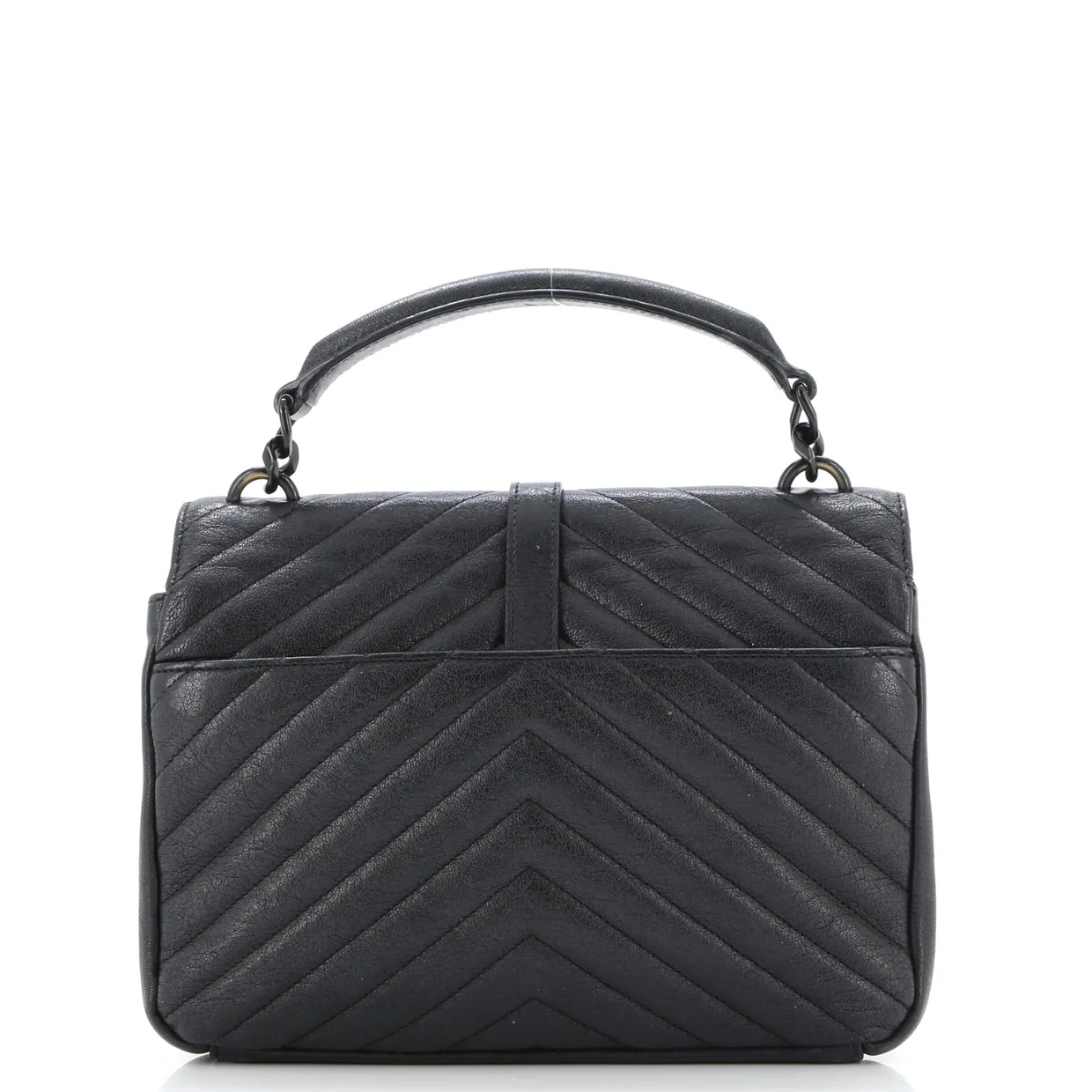 Classic Monogram College Bag Matelasse Chevron Leather Medium - Deep Luxury