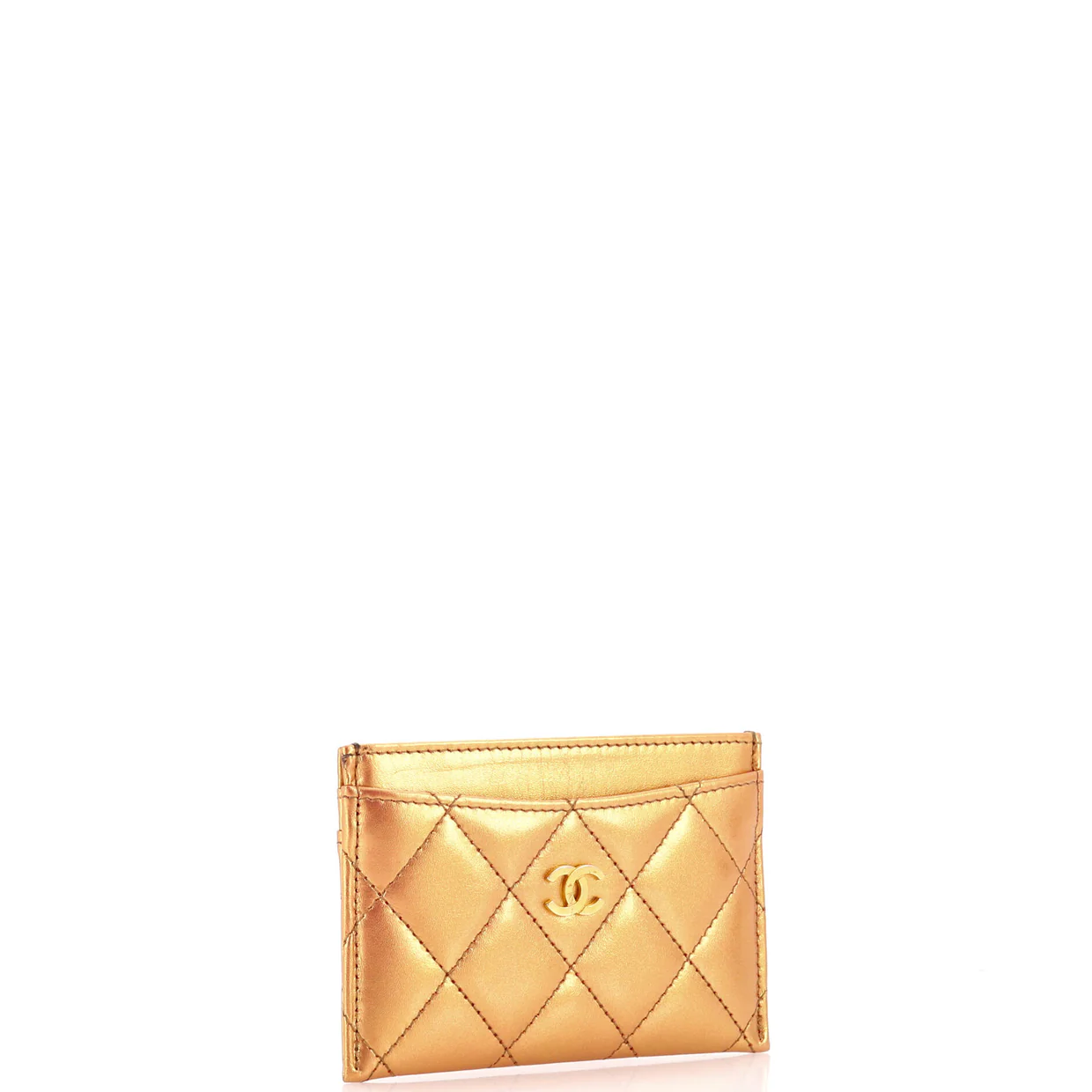 Classic Card Holder Quilted Iridescent Lambskin - Deep Luxury