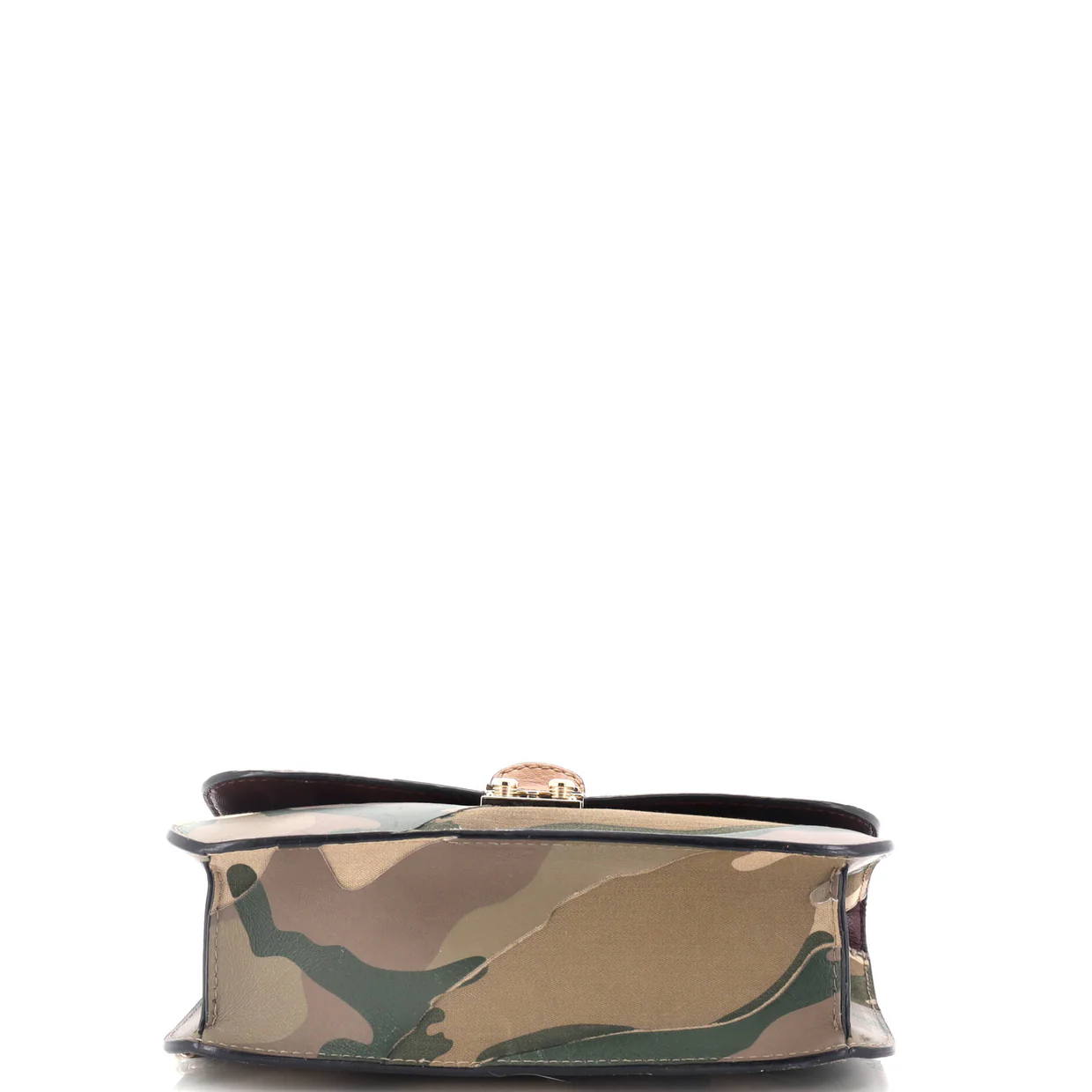 Glam Lock Shoulder Bag Camo Leather and Canvas Medium - Deep Luxury
