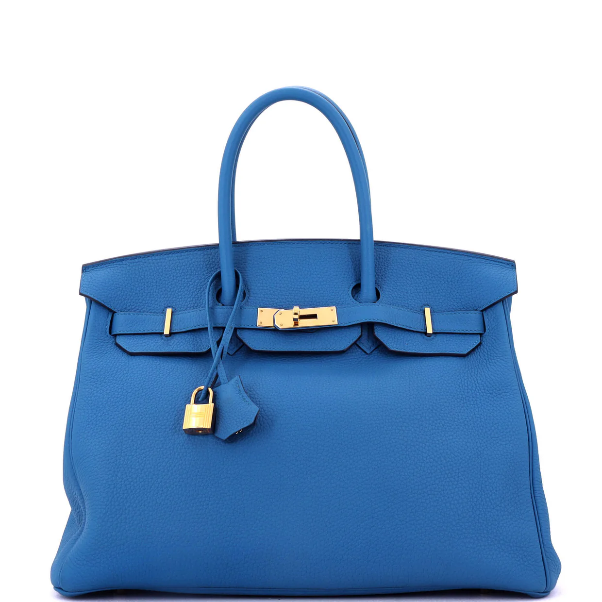 Birkin Handbag Bleu Zellige Togo with Gold Hardware 35 - Deep Luxury