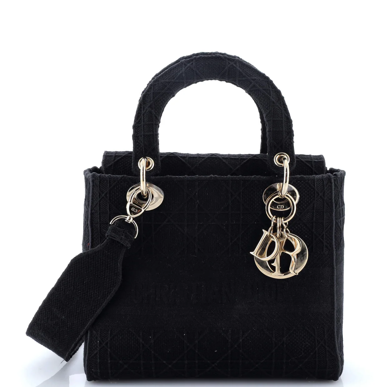 Lady D-Lite Bag Cannage Embroidered Canvas Medium - Deep Luxury