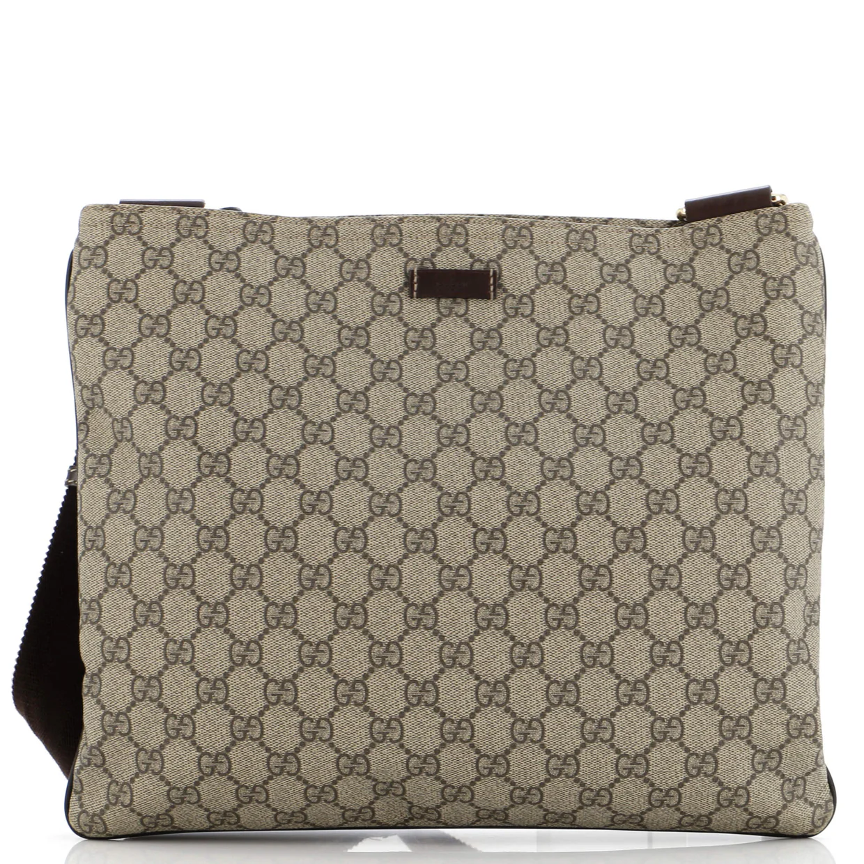 Zip Top Messenger Bag GG Coated Canvas Large - Deep Luxury