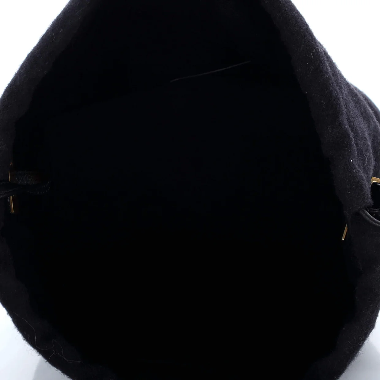 Rive Gauche Drawstring Bucket Bag Embroidered Wool - Deep Luxury