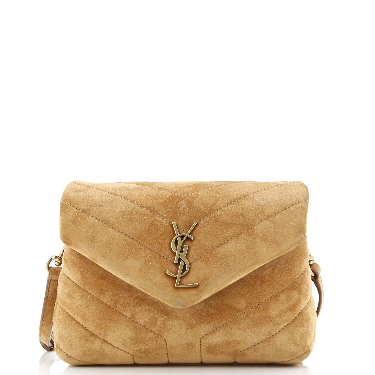 Loulou Shoulder Bag Matelasse Chevron Suede Toy - Deep Luxury