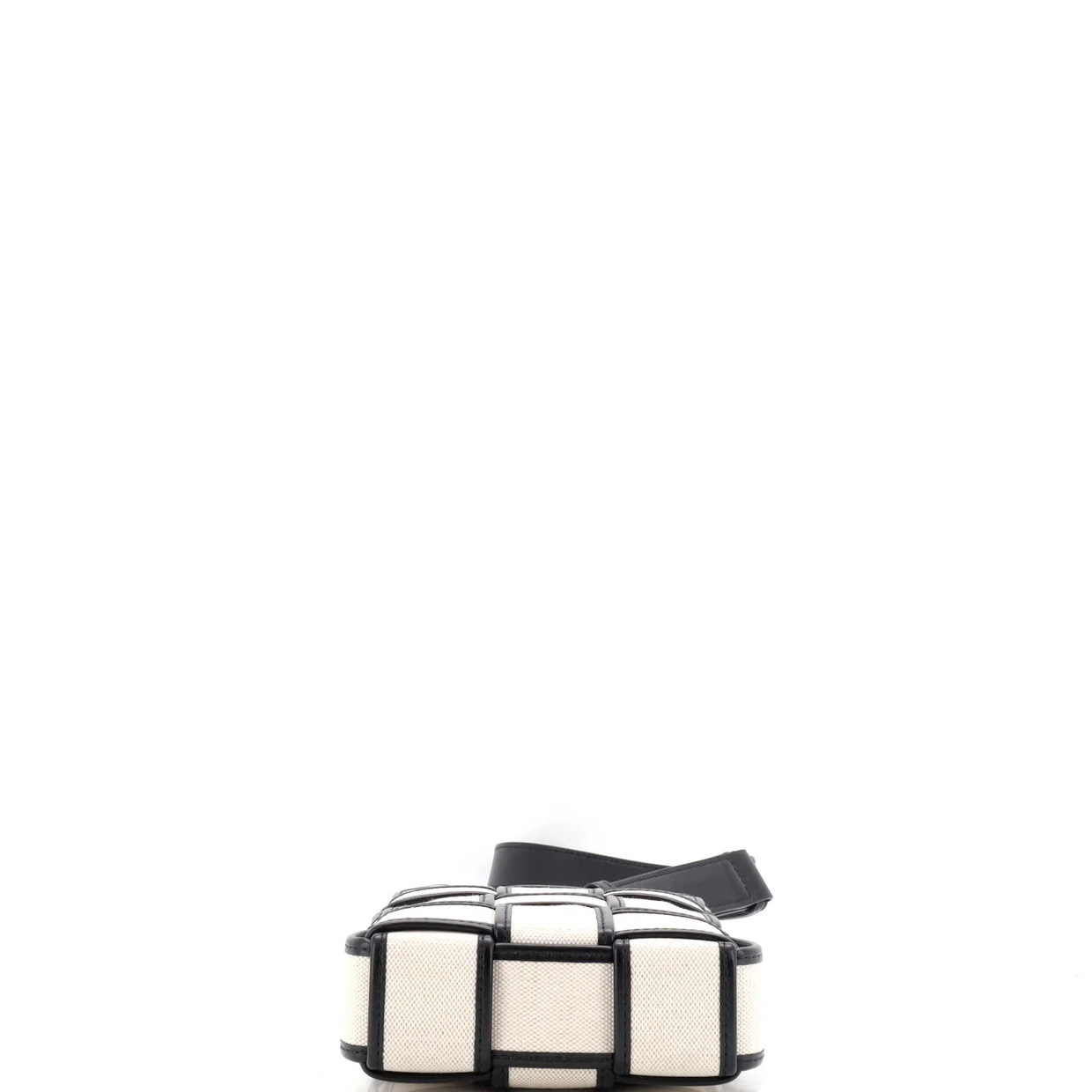 Cassette Messenger Bag Padded Maxi Intrecciato Canvas with Leather Small - Deep Luxury