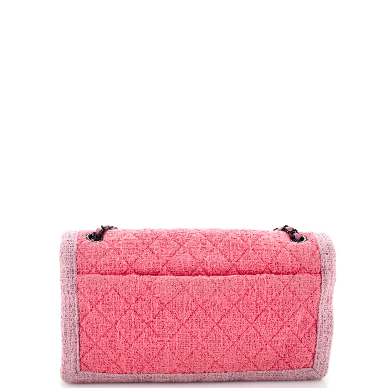 Two Tone Flap Bag Quilted Tweed Small - Deep Luxury