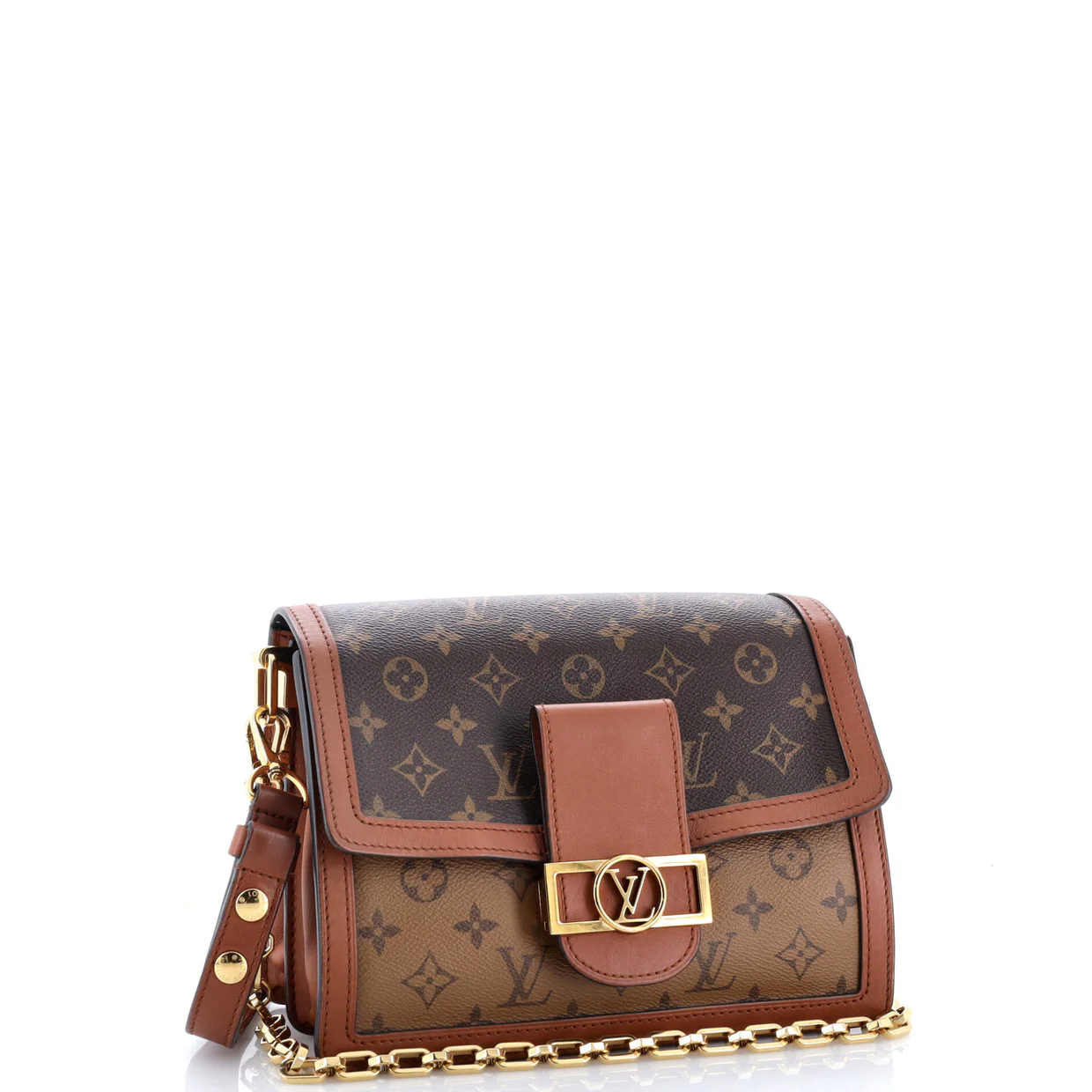 Dauphine Shoulder Bag Reverse Monogram Canvas MM - Deep Luxury