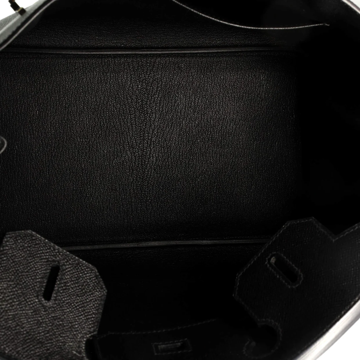 Birkin Handbag Noir Epsom with Palladium Hardware 30 - Deep Luxury