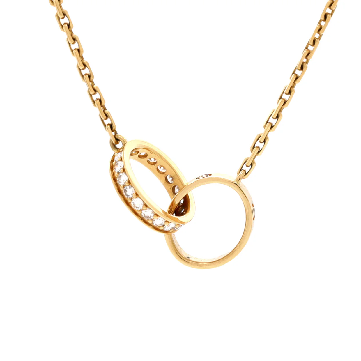 Love Interlocking Necklace 18K Yellow Gold and Diamonds - Deep Luxury