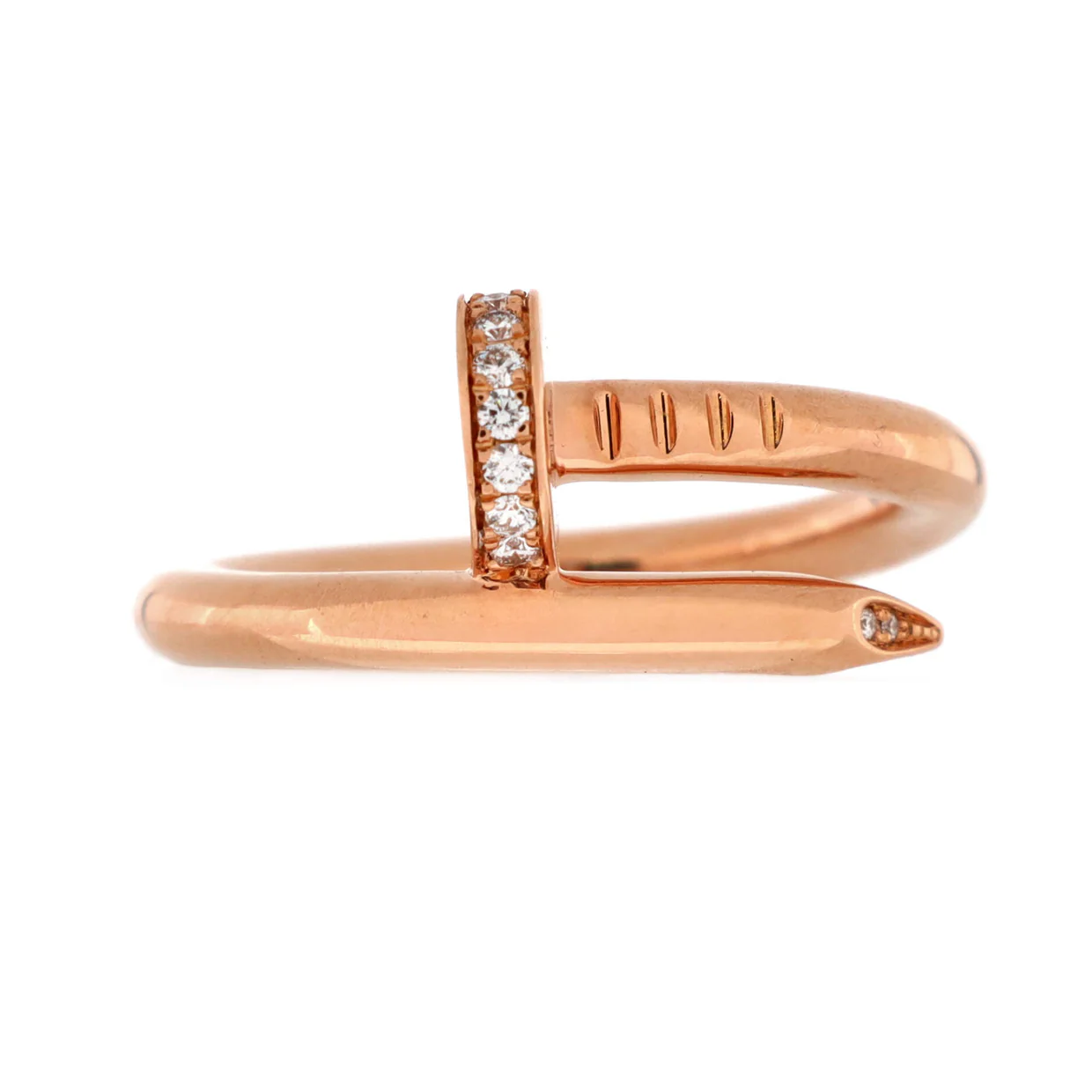 Juste un Clou Ring 18K Rose Gold and Diamonds - Deep Luxury