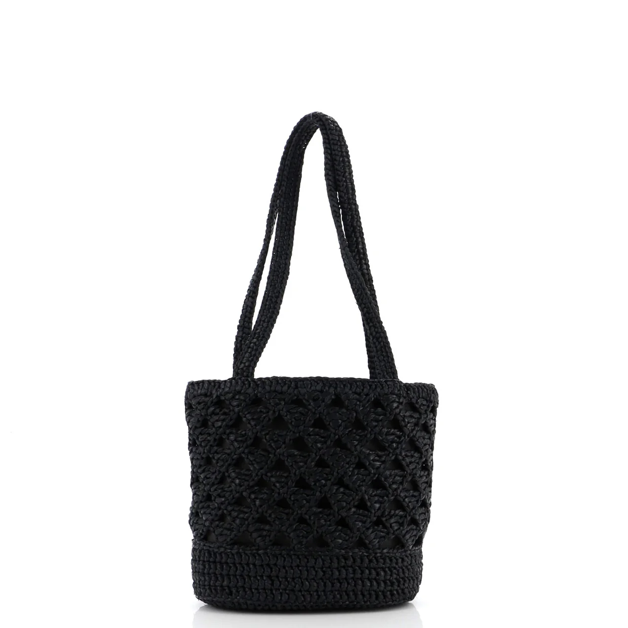 Triangle Logo Tote Raffia Crochet Mini - Deep Luxury