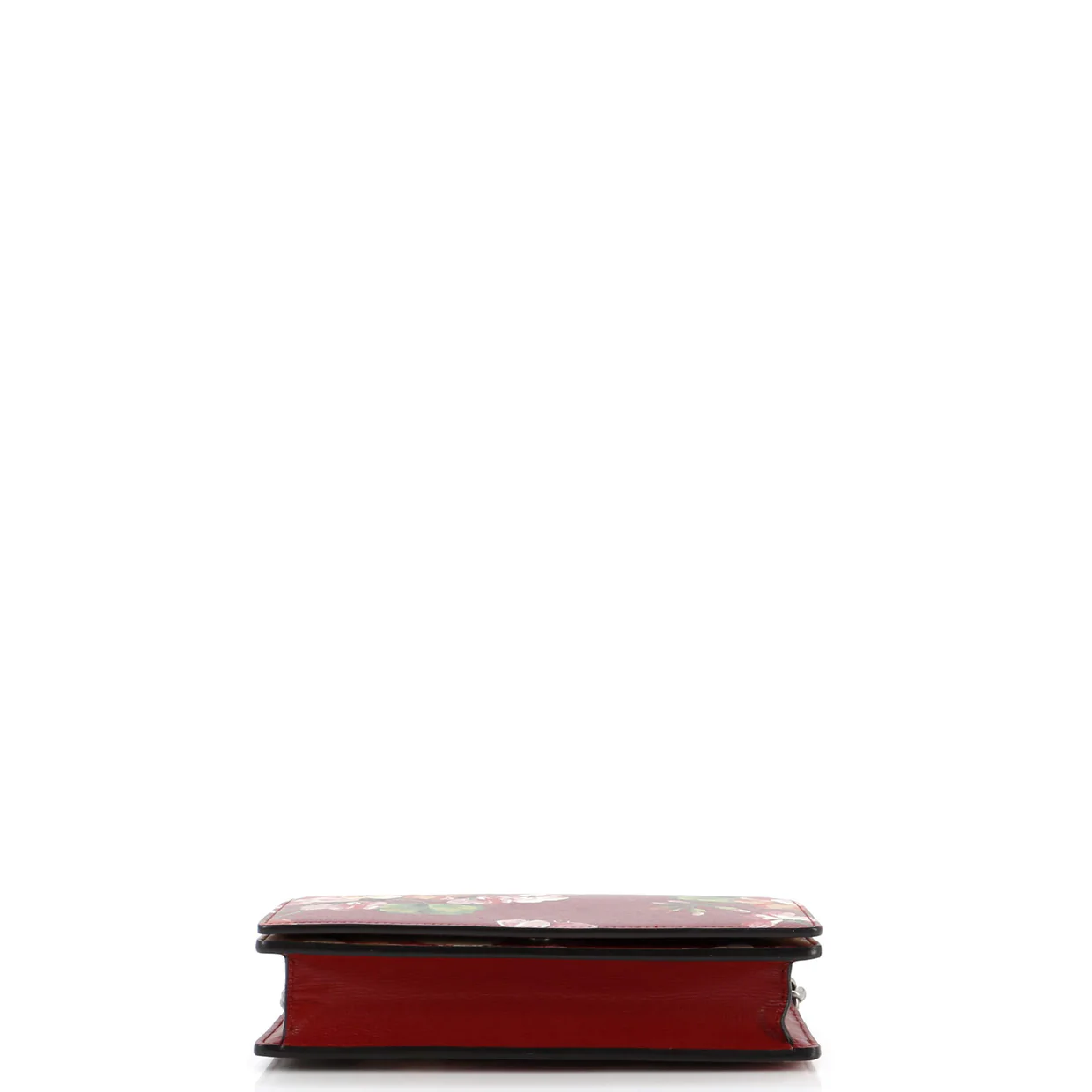 Chain Wallet Blooms Print Leather - Deep Luxury