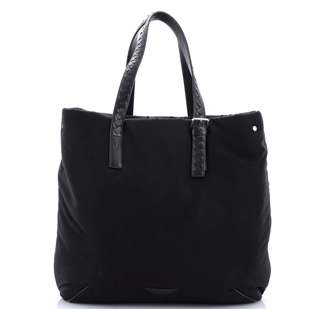 Crossroad Buckle Tote Padded Nylon with Intrecciato Detail Medium - Deep Luxury