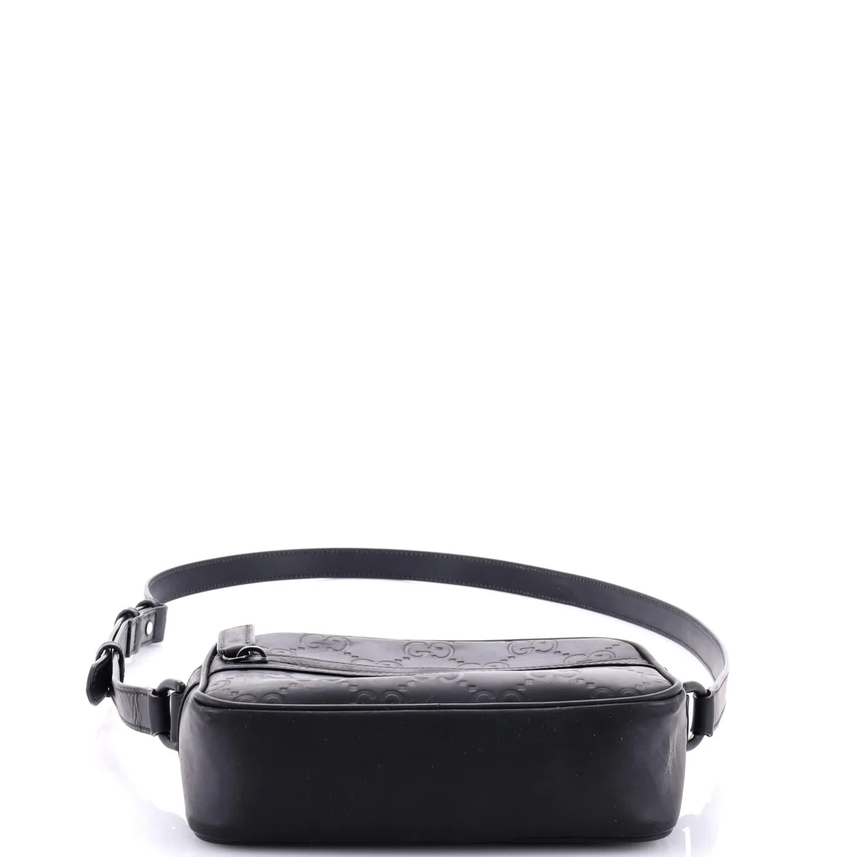 Front Zip Crossbody GG Rubber Effect Leather Mini - Deep Luxury
