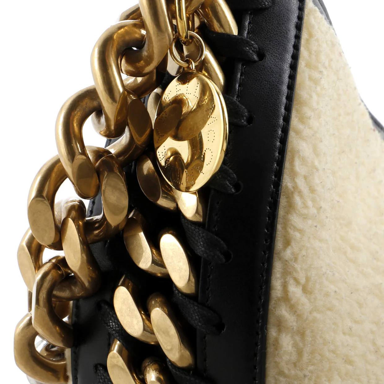 Frayme Shoulder Bag Faux Shearling and Faux Leather Small - Deep Luxury