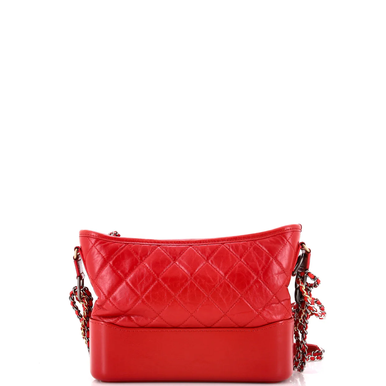 Gabrielle Hobo with Logo Handle Quilted Aged Calfskin Medium - Deep Luxury