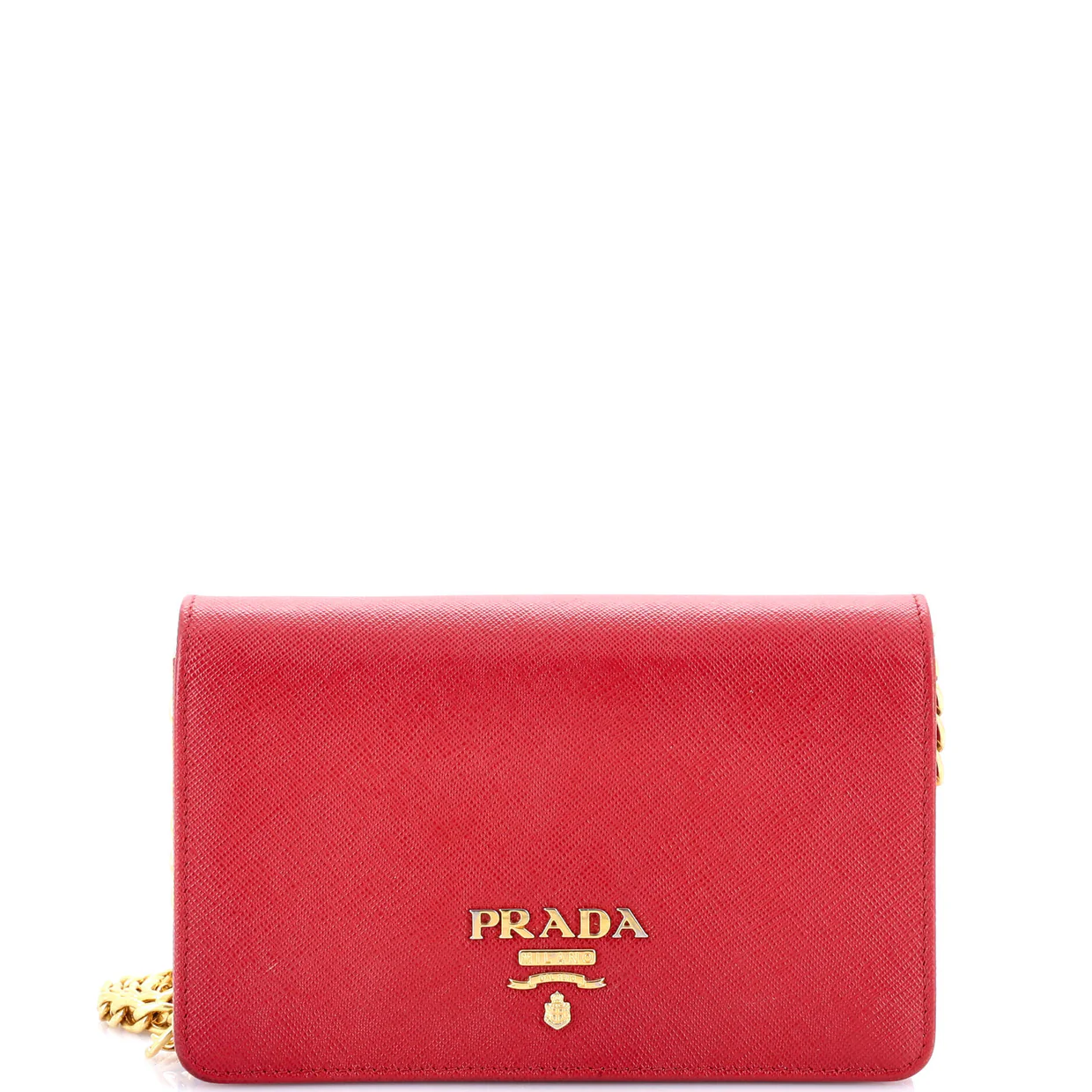Chain Wallet Crossbody Saffiano Leather - Deep Luxury