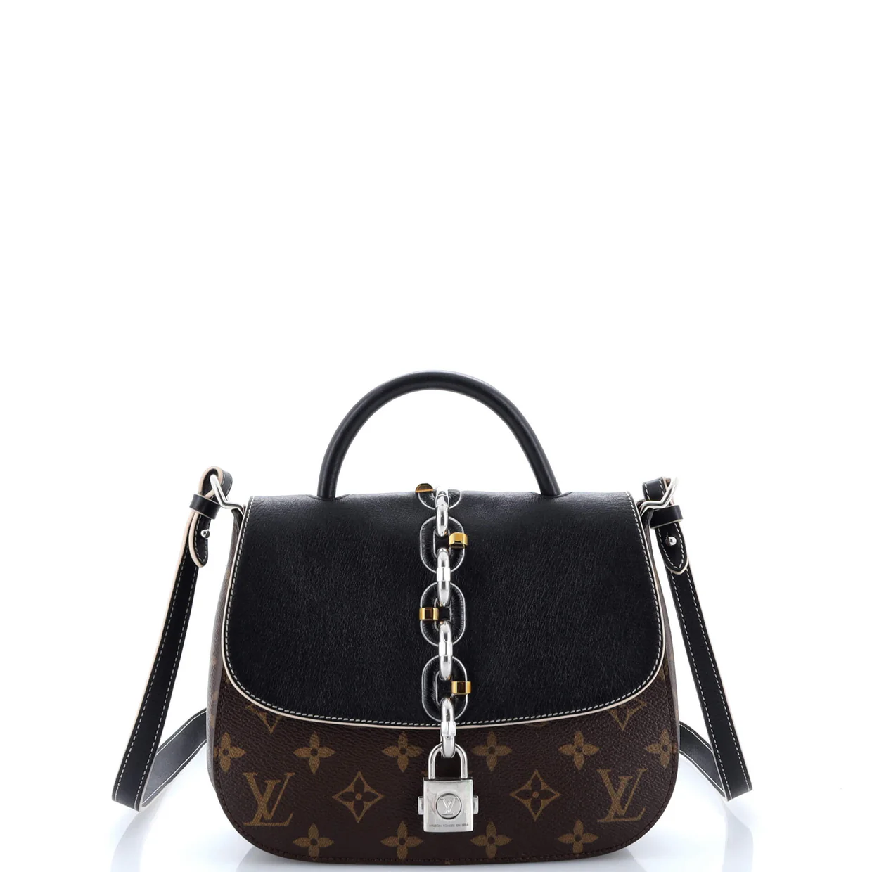 Chain It Handbag Monogram Canvas with Leather PM - Deep Luxury