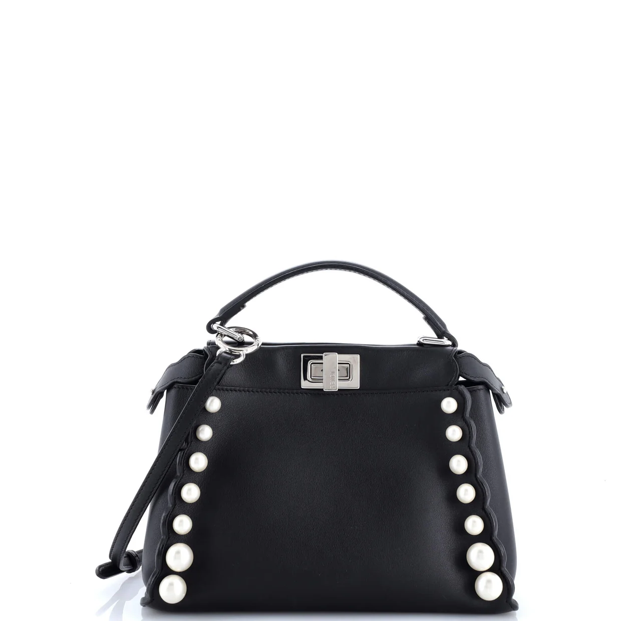 Peekaboo Bag Pearl Embellished Leather Mini - Deep Luxury